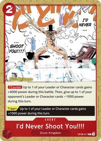 I'd Never Shoot You!!!! - Two Legends Pre-Release Cards - C - OP08-017