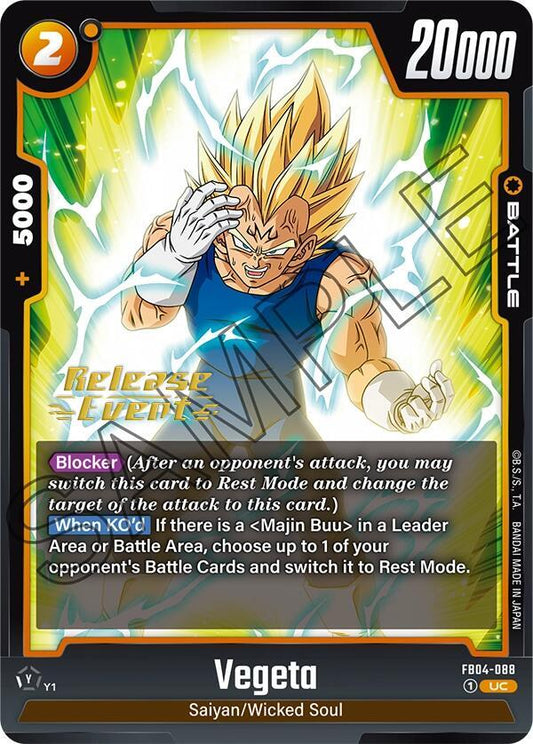 Vegeta - FB04-088 - Ultra Limit Release Event Cards - Uncommon - FB04-088