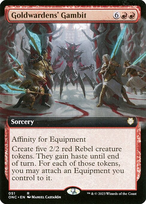 Goldwardens' Gambit (Extended Art) - Commander: Phyrexia: All Will Be One - R - 51