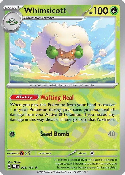 Whimsicott (Master Ball Pattern) - SV: Prismatic Evolutions - Rare - 008/131