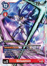 Siriusmon - World Convergence Release Event Cards - Rare - BT21-028 R