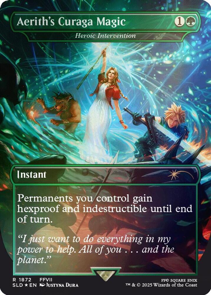 Aerith's Curaga Magic - Heroic Intervention (Rainbow Foil) - Secret Lair Drop Series - R - 1872