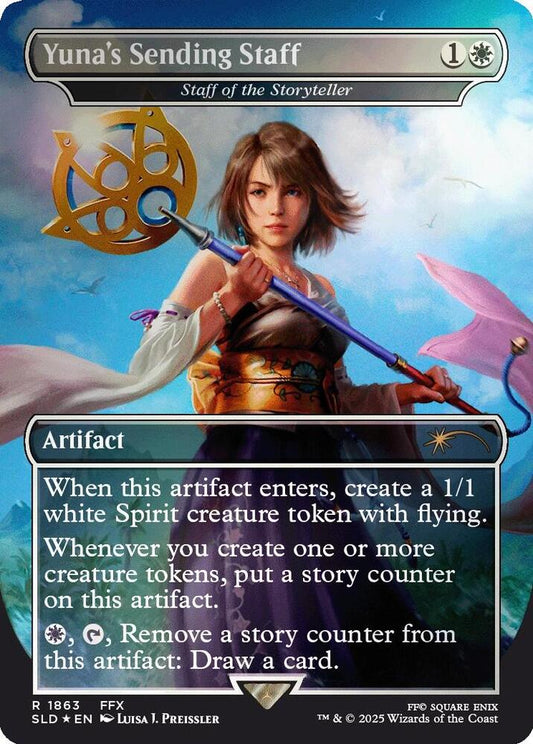 Yuna's Sending Staff - Staff of the Storyteller (Rainbow Foil) - Secret Lair Drop Series - R - 1863