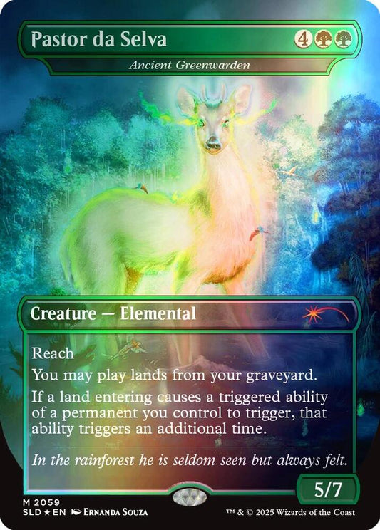 Pastor da Selva - Ancient Greenwarden (Rainbow Foil) - Secret Lair Drop Series - M - 2059
