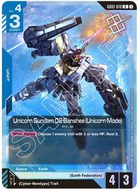 Unicorn Gundam 02 Banshee (Unicorn Mode) (Judge Pack 01) - Gundam Promotional Cards - Rare - GD01-010