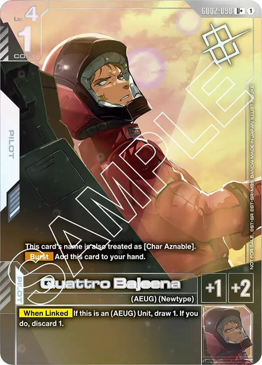 Quattro Bajeena (Store Tournament Winner Pack 02) - Gundam Promotional Cards - U+ - GD02-098