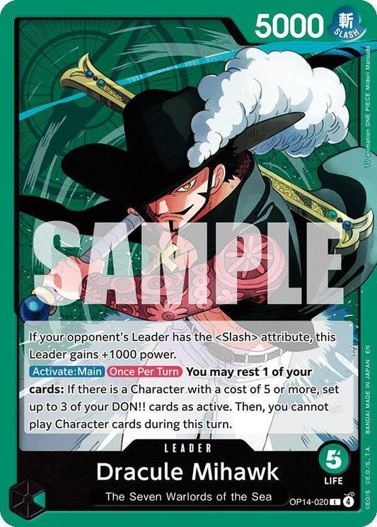 Dracule Mihawk - OP14-020 - The Azure Sea's Seven - L - OP14-020