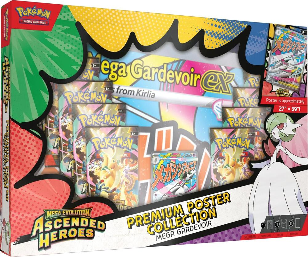 Pokémon TCG: Ascended Heroes - Premium Poster Collection - Mega Gardevoir  (10 Booster Packs + Promo) — En Español