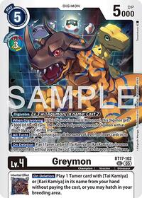 Greymon - BT17-102 (Reprint) - Advanced Booster Digimon Generation - Secret Rare - BT17-102 SEC