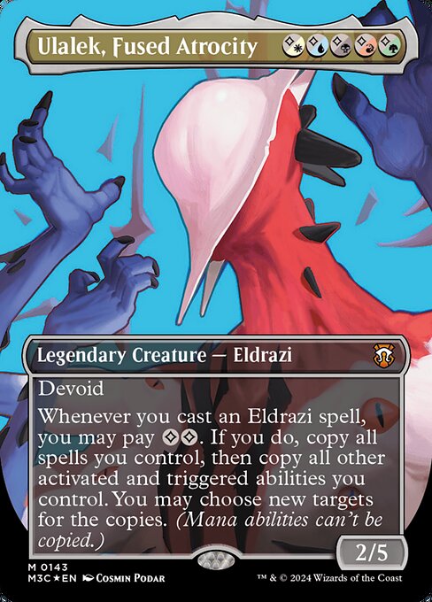 Ulalek, Fused Atrocity (Borderless) (Ripple Foil) - Commander: Modern Horizons 3 - M - 143