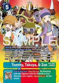Tommy, Takuya, & Zoe (Alternate Art) - Advanced Booster Digimon Generation - Rare - AD1-020 R