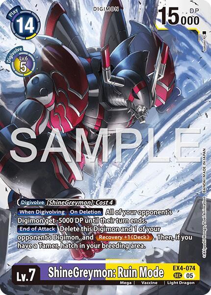 ShineGreymon: Ruin Mode (Reprint) - Advanced Booster Digimon Generation - Secret Rare - EX4-074 SR