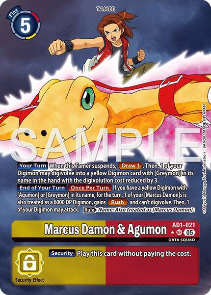 Marcus Damon & Agumon (Alternate Art) - Advanced Booster Digimon Generation - Super Rare - AD1-021 SR