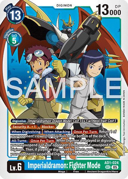 Imperialdramon: Fighter Mode - AD1-024 - Advanced Booster Digimon Generation - Secret Rare - AD1-024 SEC