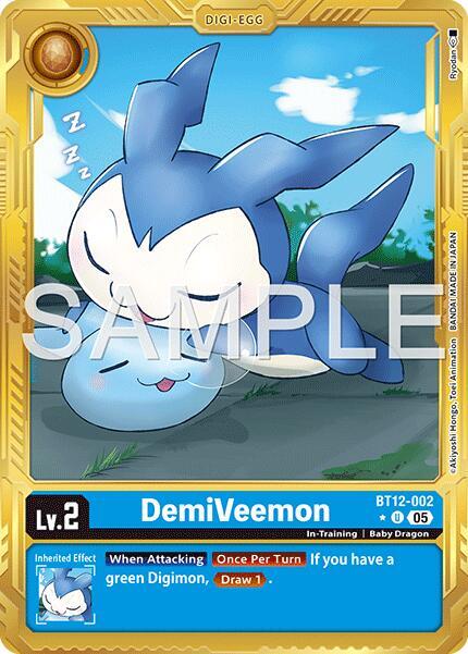 DemiVeemon - BT12-002 (Gold Border) - Advanced Booster Digimon Generation - Uncommon - BT12-002 U