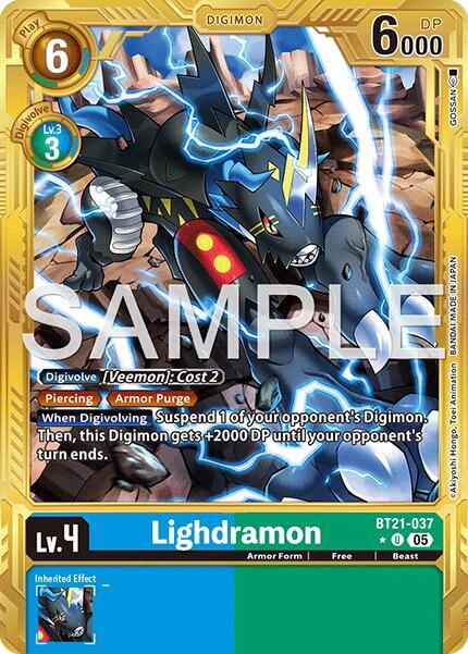Lighdramon (Gold Border) - Advanced Booster Digimon Generation - Uncommon - BT21-037 U
