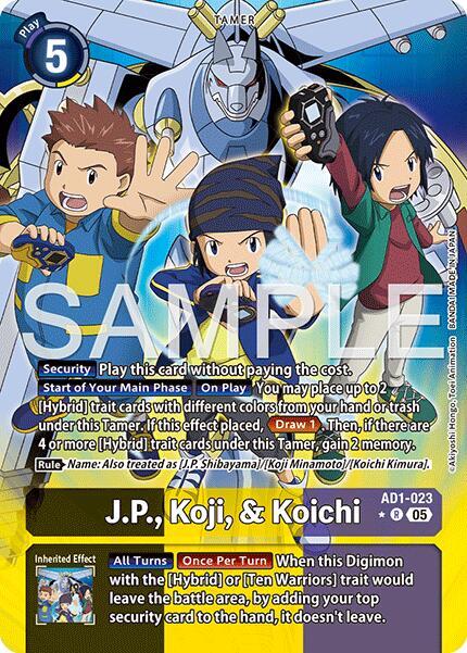 J.P., Koji, & Koichi (Alternate Art) - Advanced Booster Digimon Generation - Rare - AD1-023 R