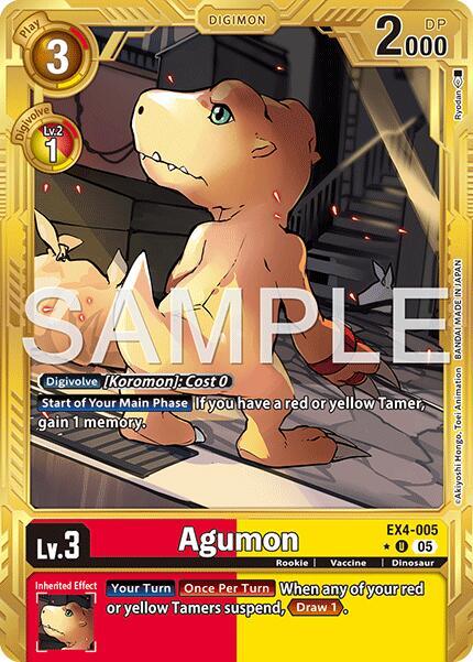 Agumon - EX4-005 (Gold Border) - Advanced Booster Digimon Generation - Uncommon - EX4-005 U