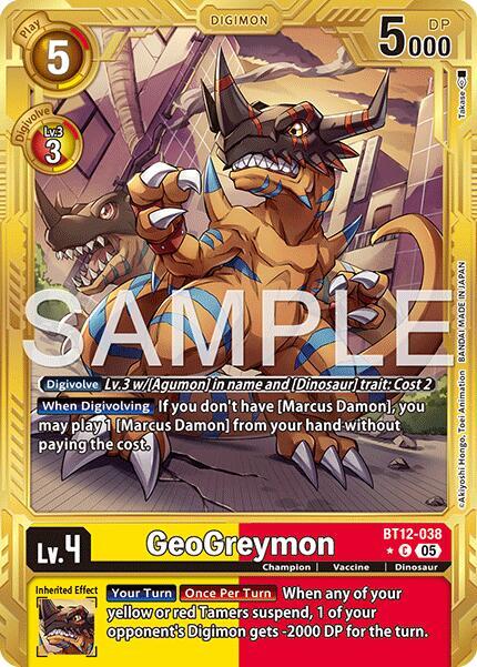 GeoGreymon - BT12-038 (Gold Border) - Advanced Booster Digimon Generation - Common - BT12-038 C