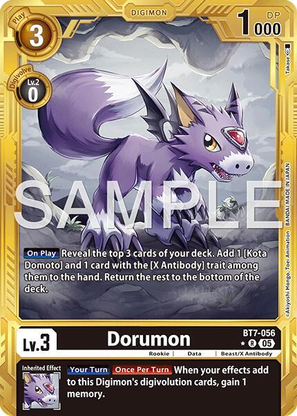 Dorumon (Gold Border) - Advanced Booster Digimon Generation - Rare - BT7-056 R