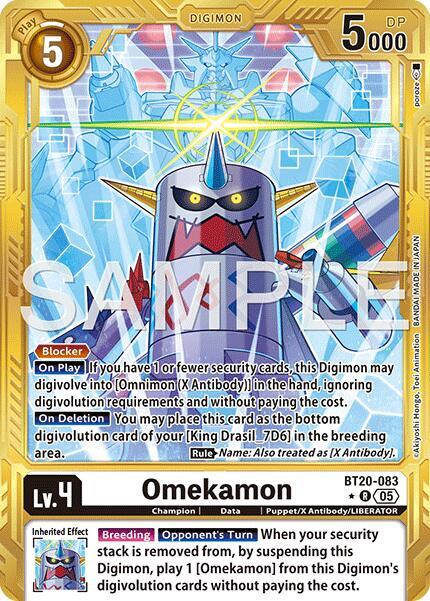 Omekamon - BT20-083 (Gold Border) - Advanced Booster Digimon Generation - Rare - BT20-083 R