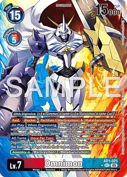 Omnimon - AD1-025 (Alternate Art) - Advanced Booster Digimon Generation - Secret Rare - AD1-025 SEC
