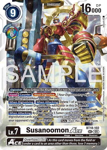 Susanoomon ACE (Reprint) - Advanced Booster Digimon Generation - Secret Rare - BT18-102 SEC