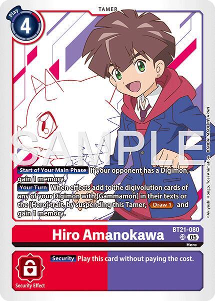 Hiro Amanokawa - BT21-080 (Reprint) - Advanced Booster Digimon Generation - Super Rare - BT21-080 SR
