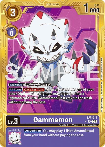 Gammamon - LM-016 (Gold Border) - Advanced Booster Digimon Generation - Rare - LM-016 R