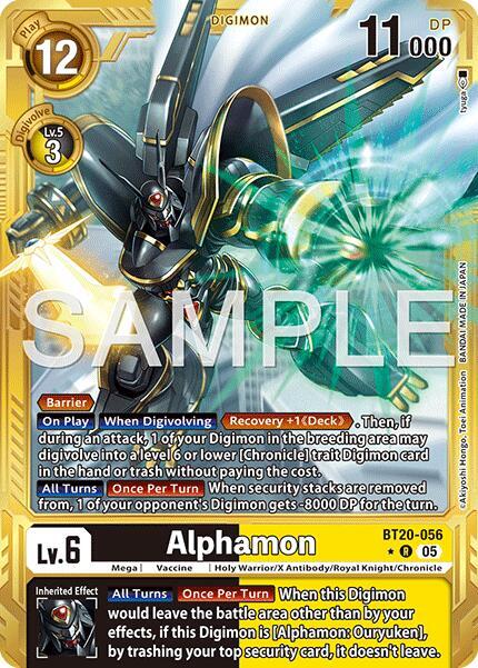 Alphamon (Gold Border) - Advanced Booster Digimon Generation - Rare - BT20-056 R