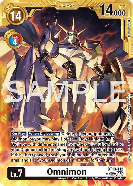 Omnimon - BT13-112 (Gold Border) - Advanced Booster Digimon Generation - Secret Rare - BT13-112 SEC