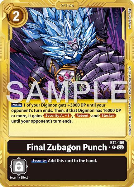 Final Zubagon Punch (Gold Border) - Advanced Booster Digimon Generation - Common - BT4-109 C