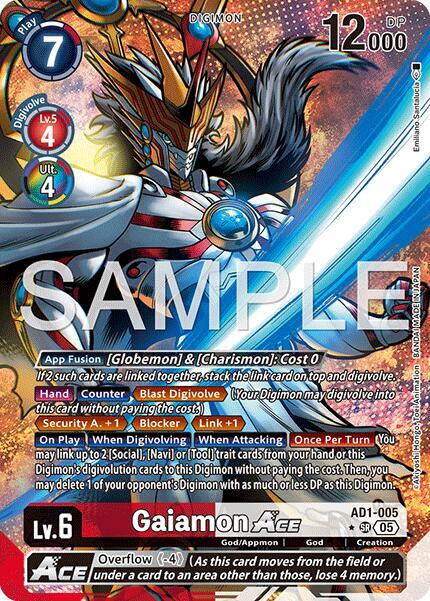 Gaiamon ACE (Alternate Art) - Advanced Booster Digimon Generation - Super Rare - AD1-005 SR