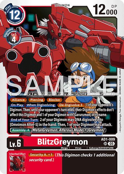 BlitzGreymon - Advanced Booster Digimon Generation - Super Rare - AD1-009 SR