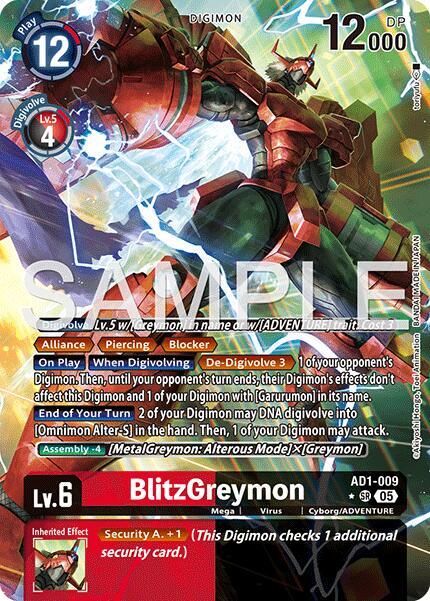 BlitzGreymon (Alternate Art) - Advanced Booster Digimon Generation - Super Rare - AD1-009 SR