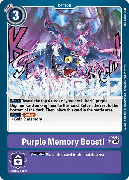 Purple Memory Boost! (Reprint) - Advanced Booster Digimon Generation - Super Rare - P-040 SR