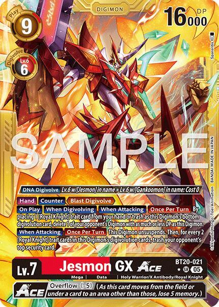 Jesmon GX ACE (Gold Border) - Advanced Booster Digimon Generation - Super Rare - BT20-021 SR