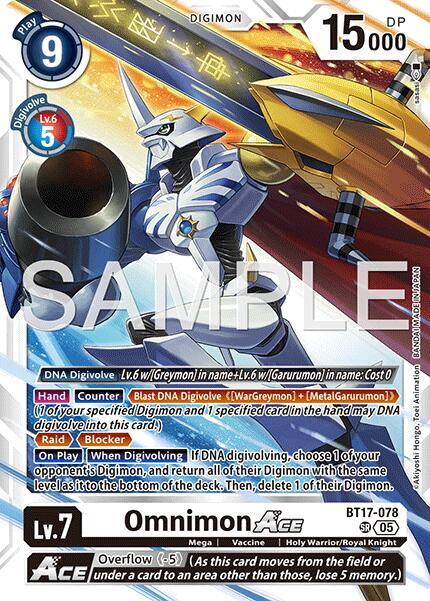 Omnimon ACE (Reprint) - Advanced Booster Digimon Generation - Super Rare - BT17-078 SR