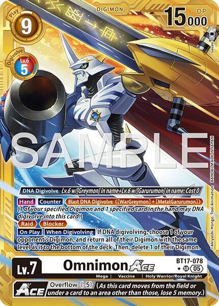 Omnimon ACE (Gold Border) - Advanced Booster Digimon Generation - Super Rare - BT17-078 SR