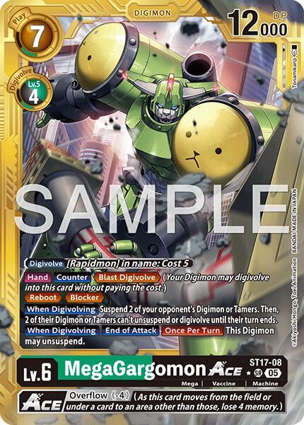 MegaGargomon ACE (Gold Border) - Advanced Booster Digimon Generation - Super Rare - ST17-08 SR