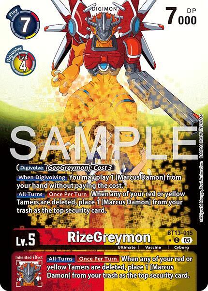 RizeGreymon - BT13-015 (Alternate Art) - Advanced Booster Digimon Generation - Common - BT13-015 C