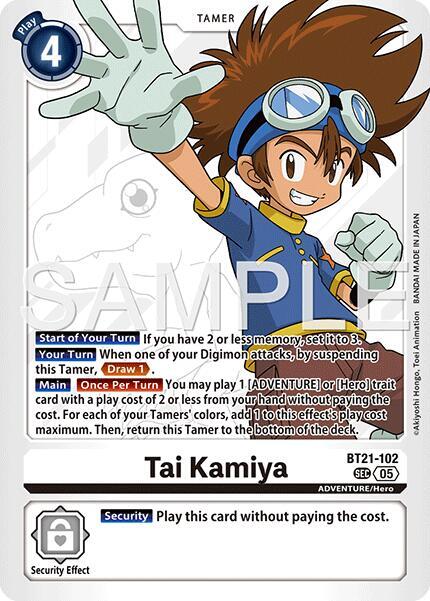 Tai Kamiya - BT21-102 (Reprint) - Advanced Booster Digimon Generation - Secret Rare - BT21-102 SEC