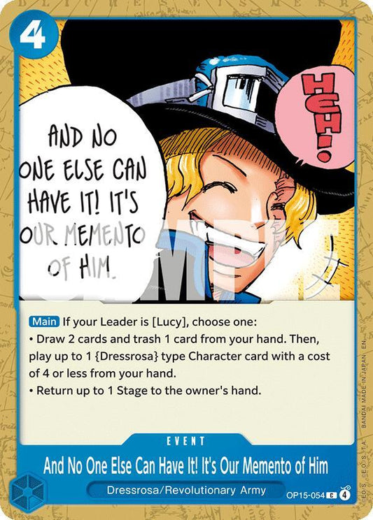 And No One Else Can Have It! It's Our Memento of Him - Adventure on Kami's Island - C - OP15-054