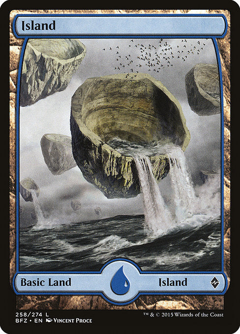 Island (258) - Full Art - Battle for Zendikar - L - 258