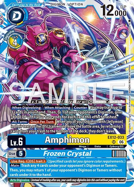Amphimon // Frozen Crystal - Digital World Shambala - Super Rare - EX12-033 SR