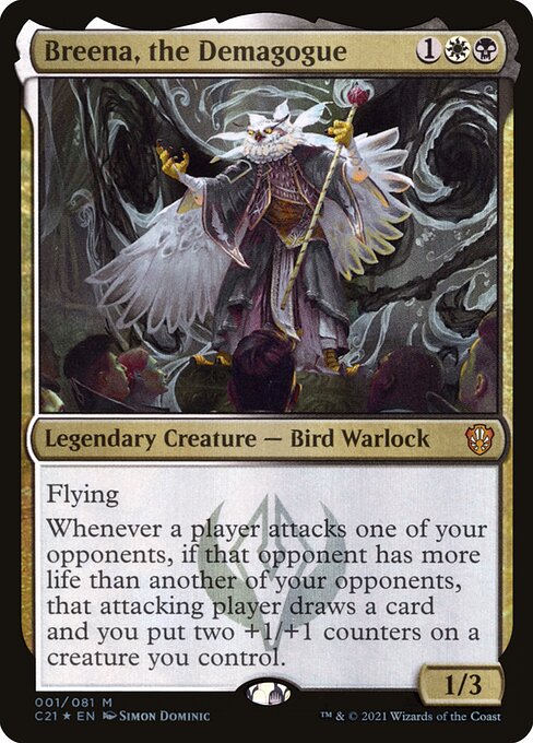 Breena, the Demagogue (Display Commander) - Thick Stock - Commander 2021 - M - 1