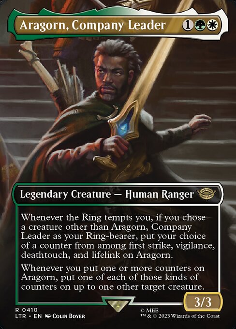 Aragorn, Company Leader (Borderless) - Universes Beyond: The Lord of the Rings: Tales of Middle-earth - R - 410