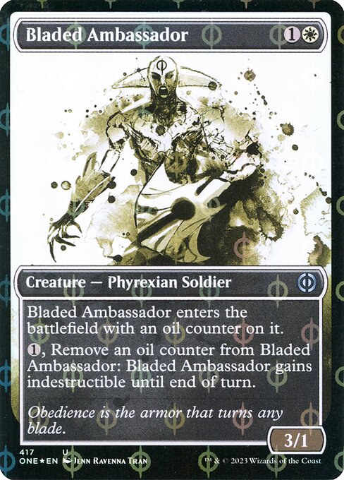 Bladed Ambassador (Showcase) (Step-and-Compleat Foil) - Phyrexia: All Will Be One - U - 417