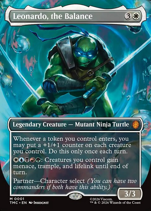 Leonardo, the Balance (0001) (Borderless) - Commander: Teenage Mutant Ninja Turtles - M - 1