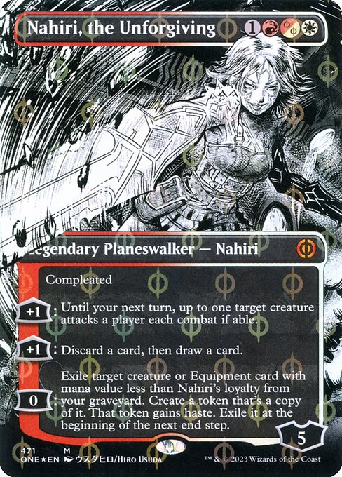 Nahiri, the Unforgiving (Borderless) (Step-and-Compleat Foil) - Phyrexia: All Will Be One - M - 471